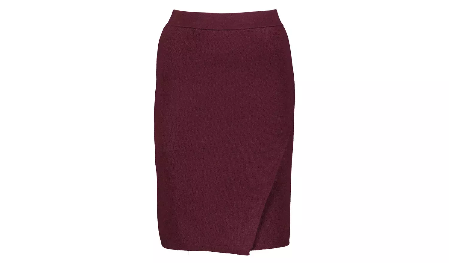 Online Exclusive PETITE Burgundy Knitted Wrap Skirt - 22