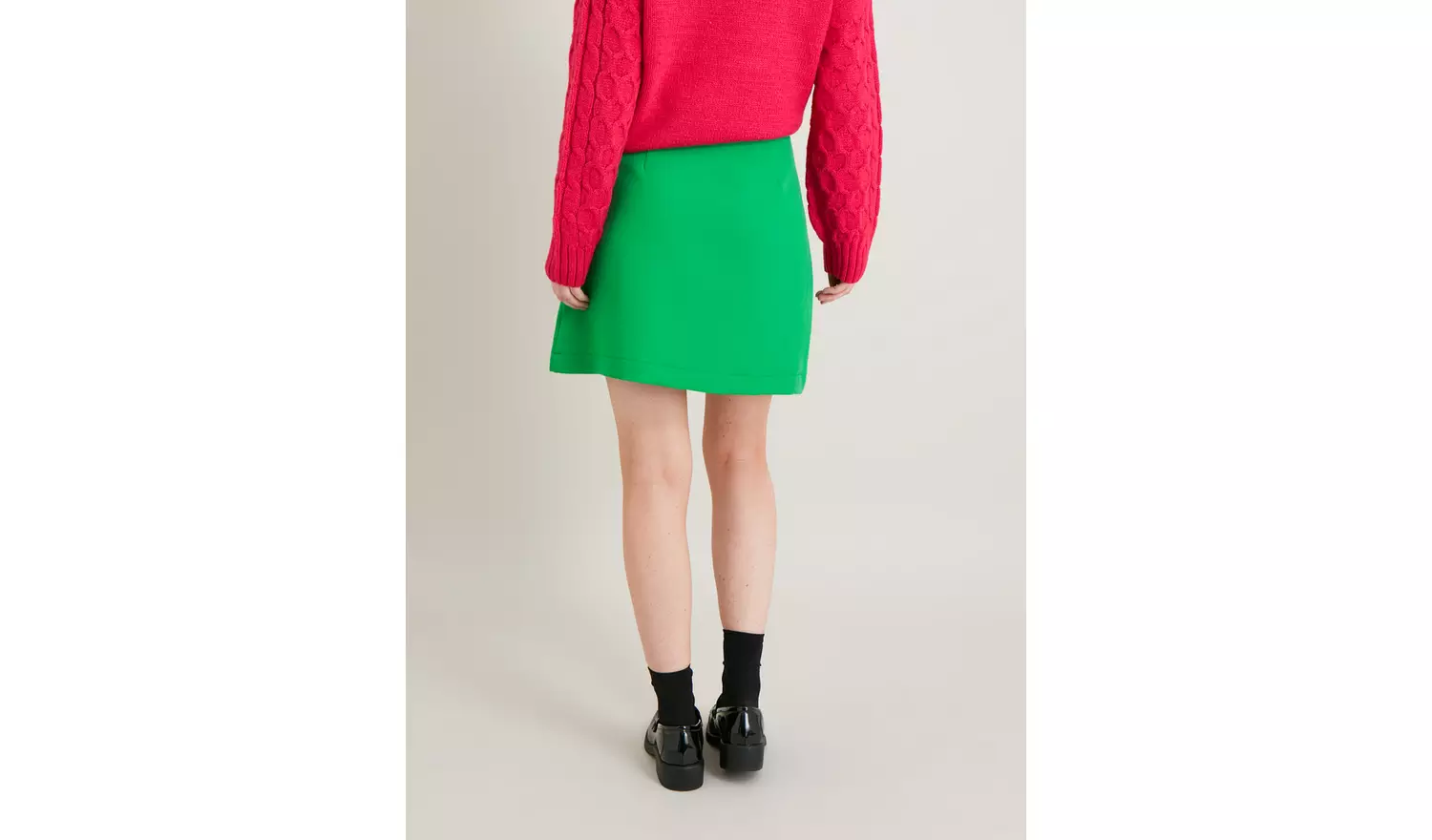 Green A-Line Mini Skirt - 16