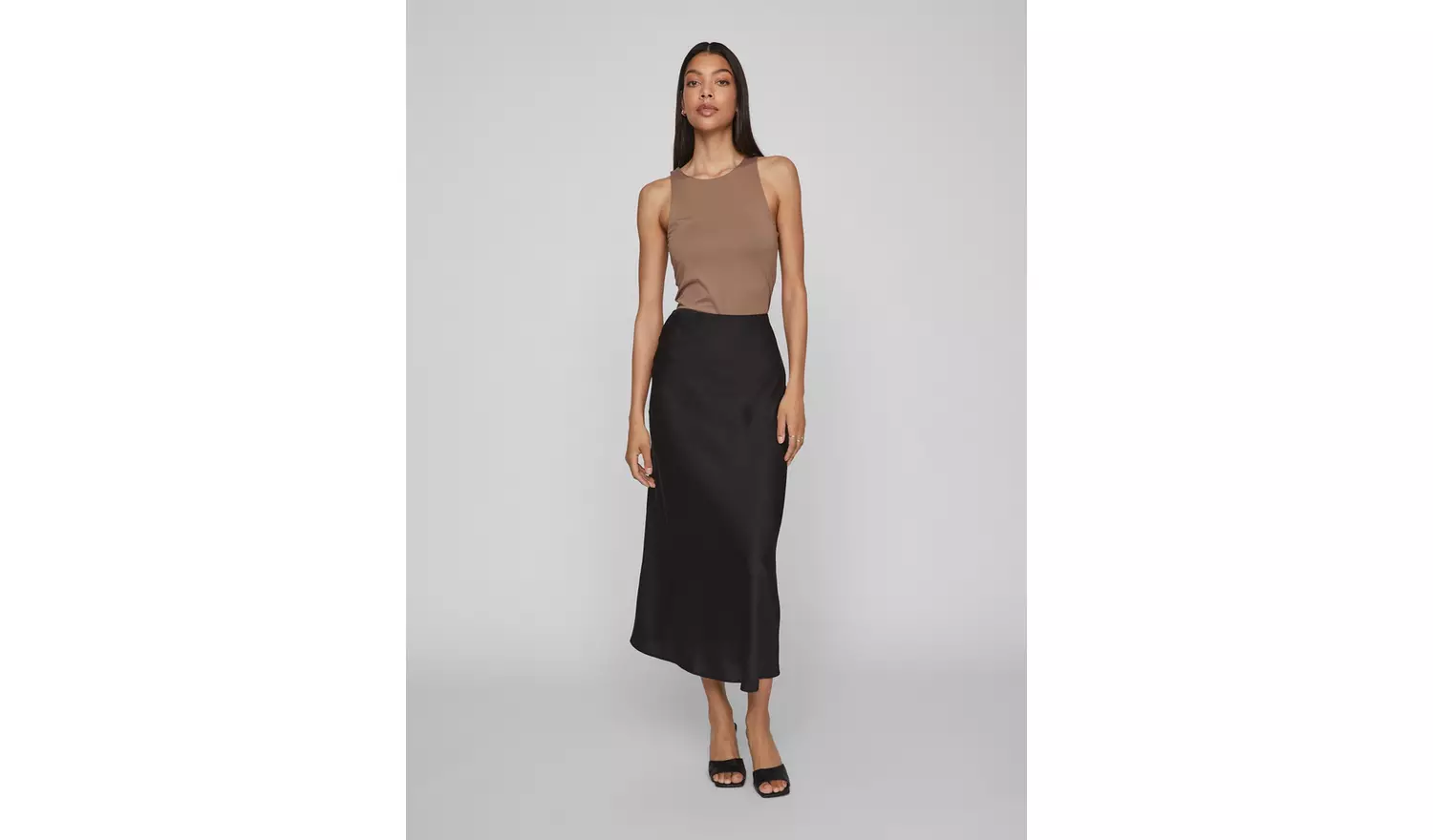 VILA Satin Midi Skirt 12