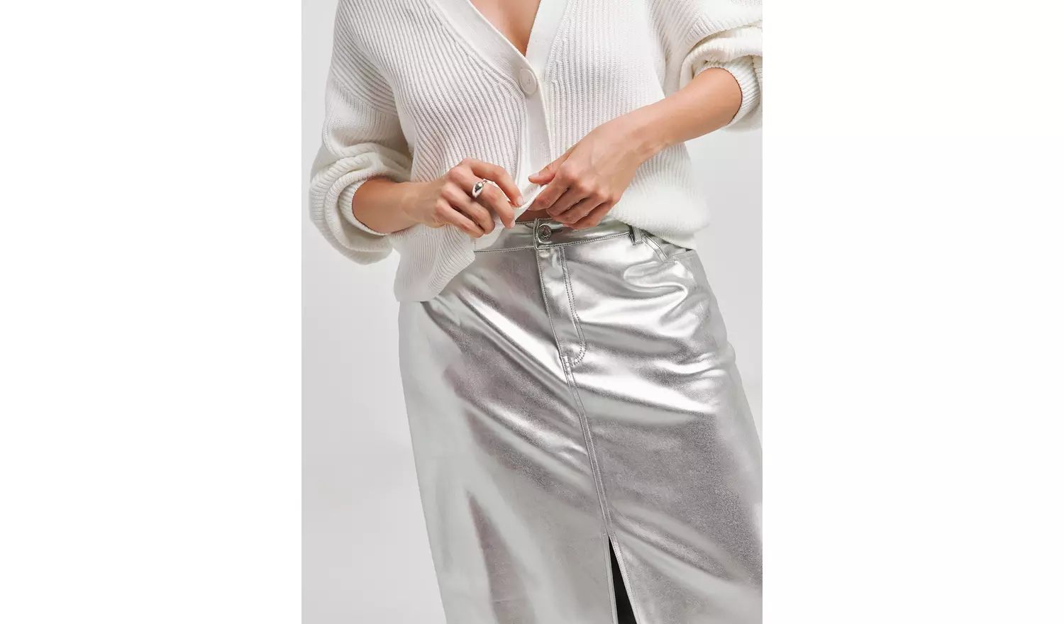 SIMPLY BE Pu Maxi With Front Split 30