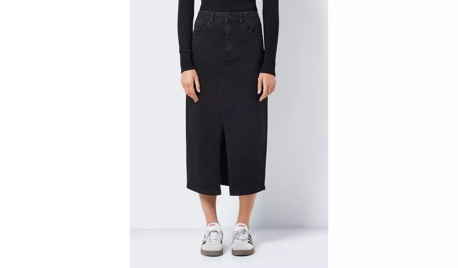 NOISY MAY Slit Midi Skirt L