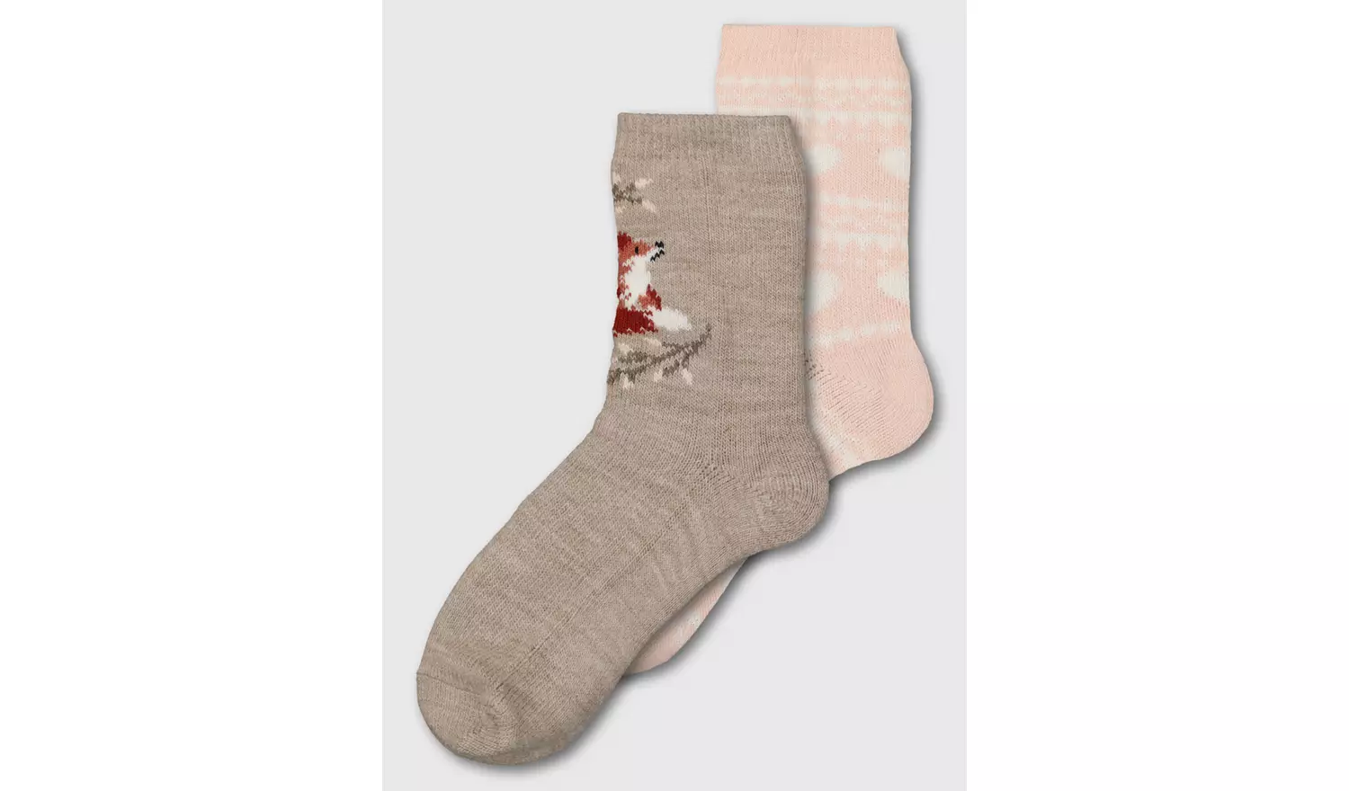 Fox & Fair Isle Thermal Ankle Socks 2 Pack - 4-8