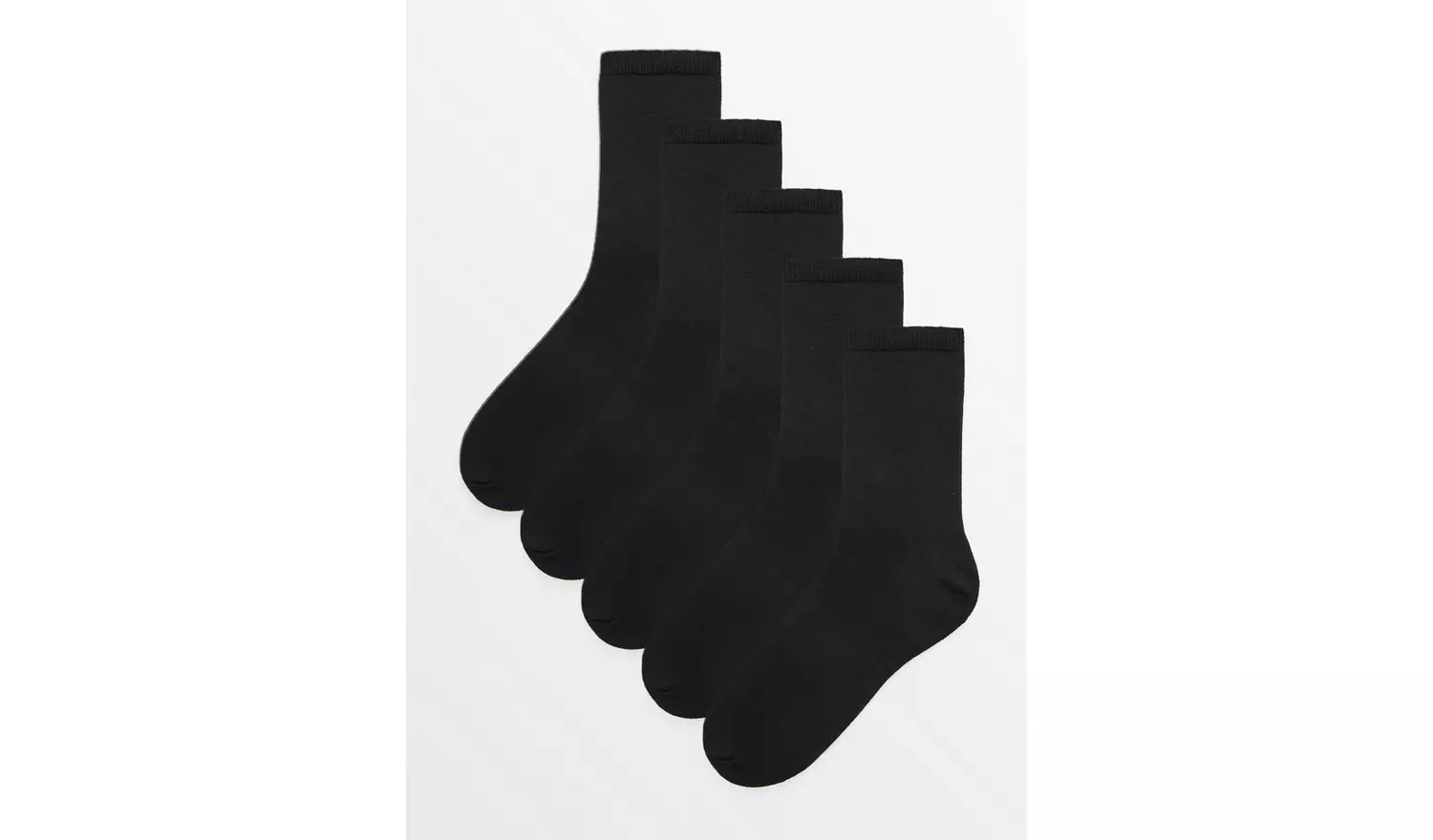 Black Ankle Socks 5 Pack 4-8