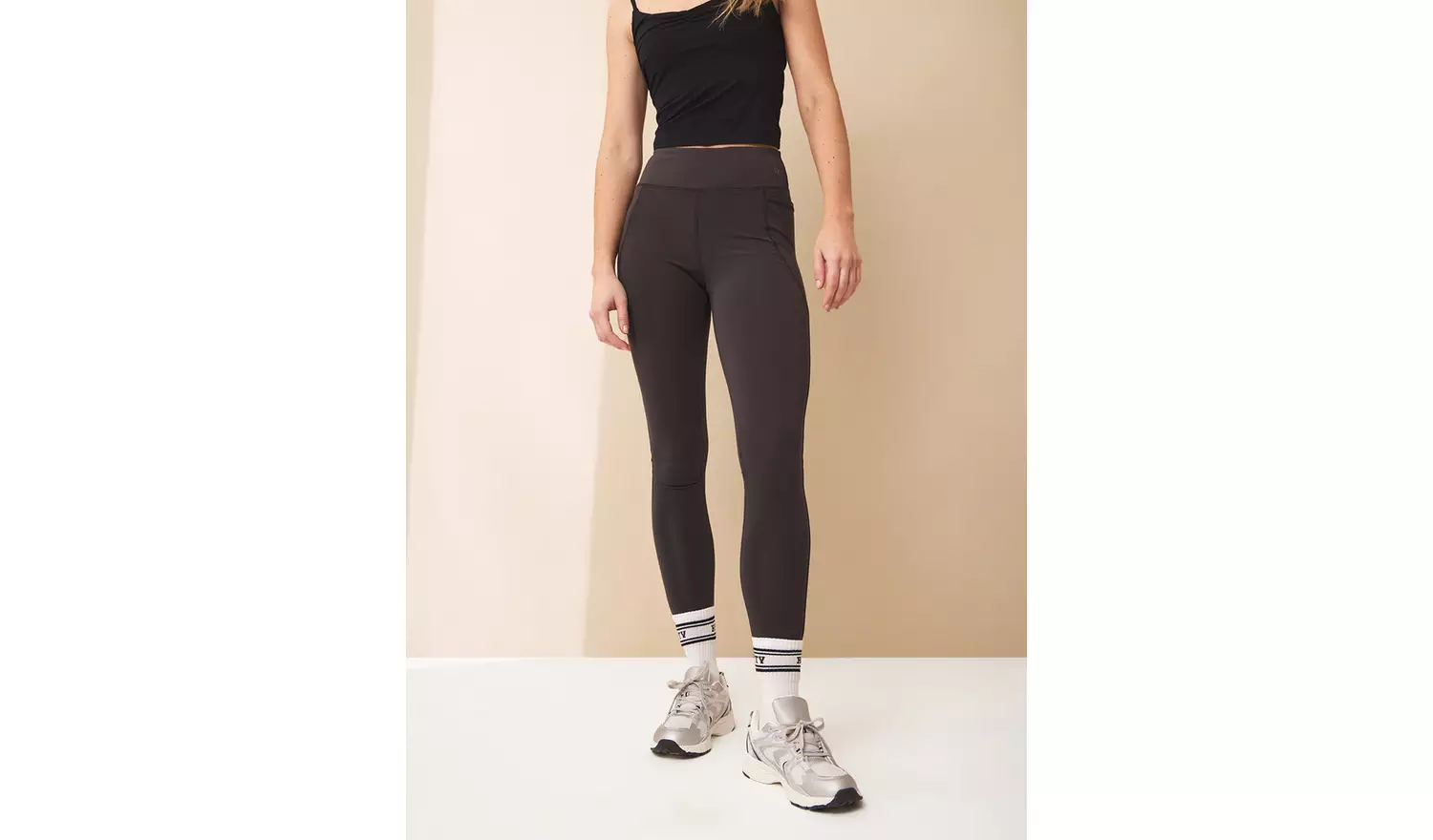 REAKTIV Grey Coin & Phone Pocket Core Leggings L