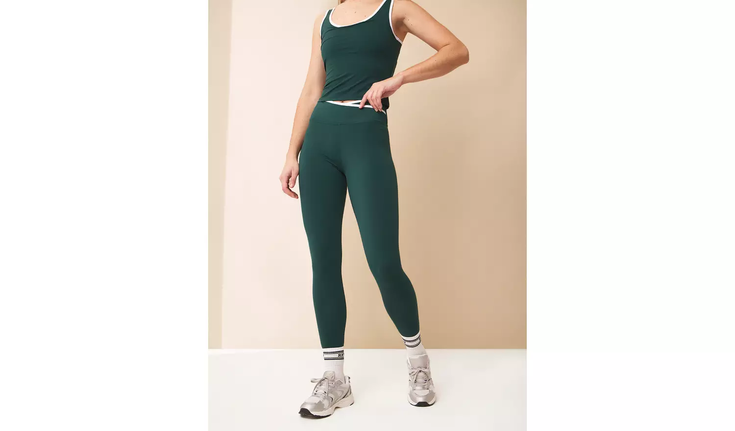 REAKTIV Forest Green Soft Touch Yoga Wrap Waist Co-ord Legging M