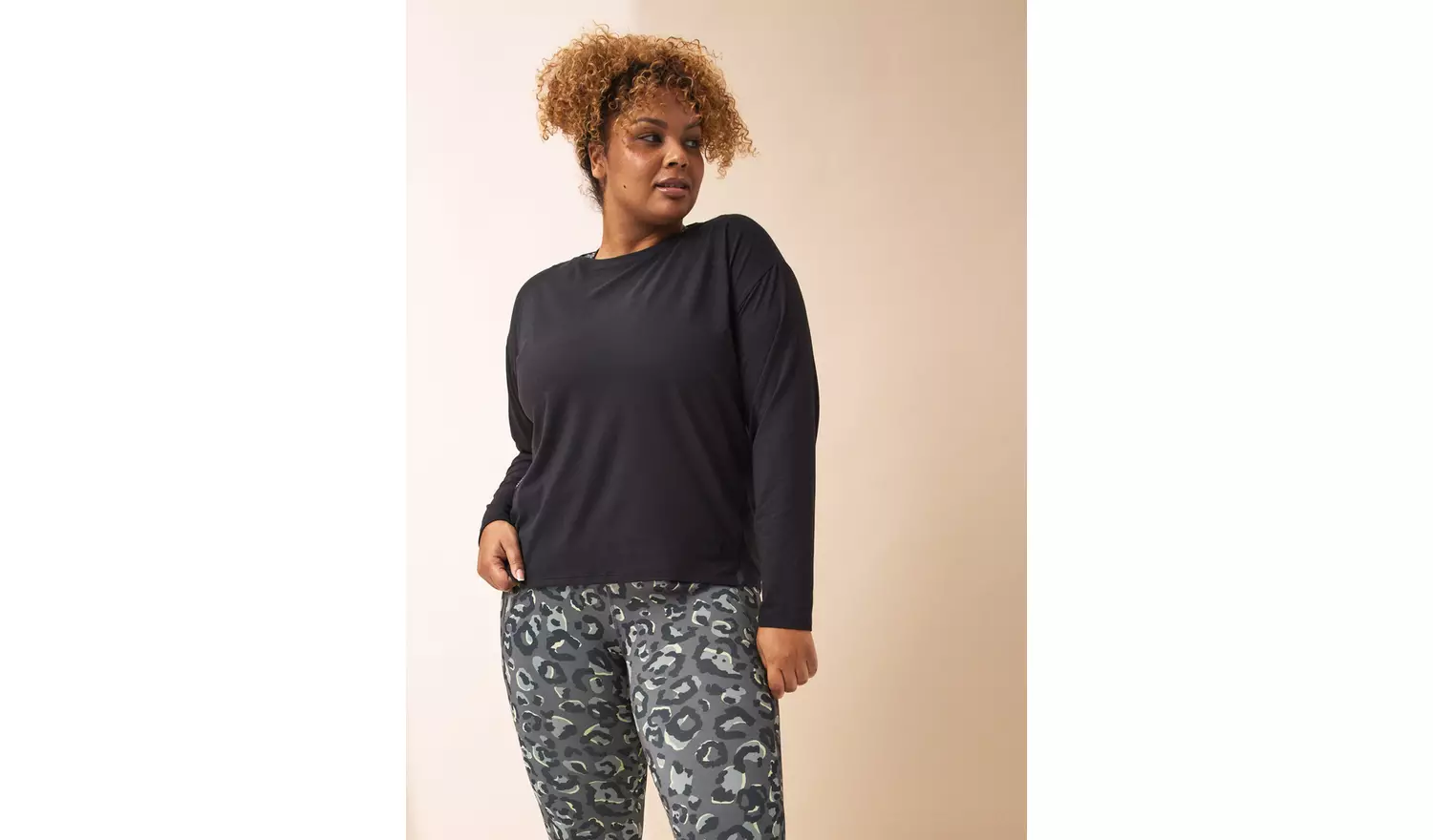 REAKTIV Black Soft Touch Oversized Long Sleeve Tee L