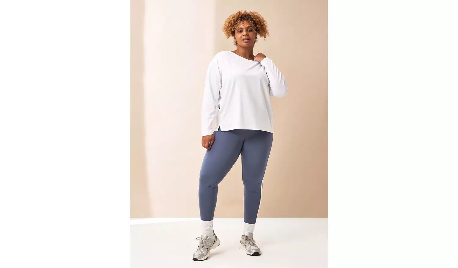 REAKTIV Optic White Soft Touch Oversized Long Sleeve Tee XL