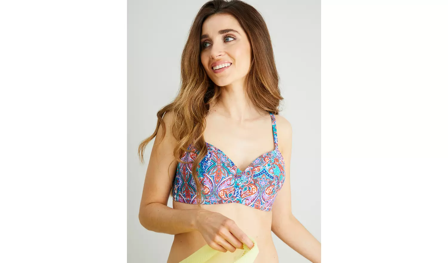 Paisley Print Full Cup Moulded Bikini Top - 34B