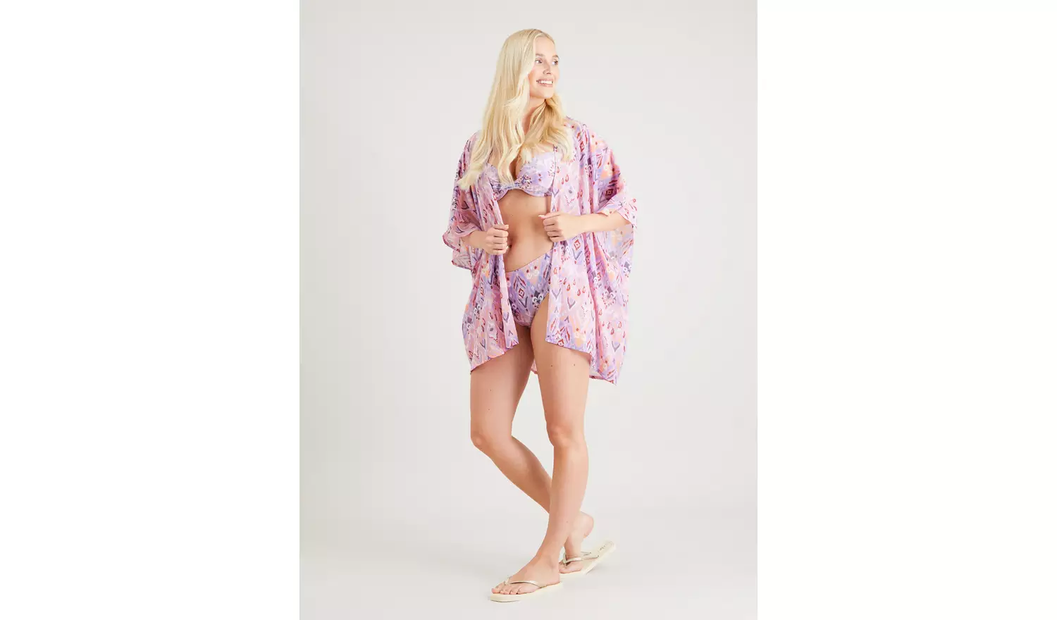 Lilac Aztec Print Shorts Bikini Bottoms 10