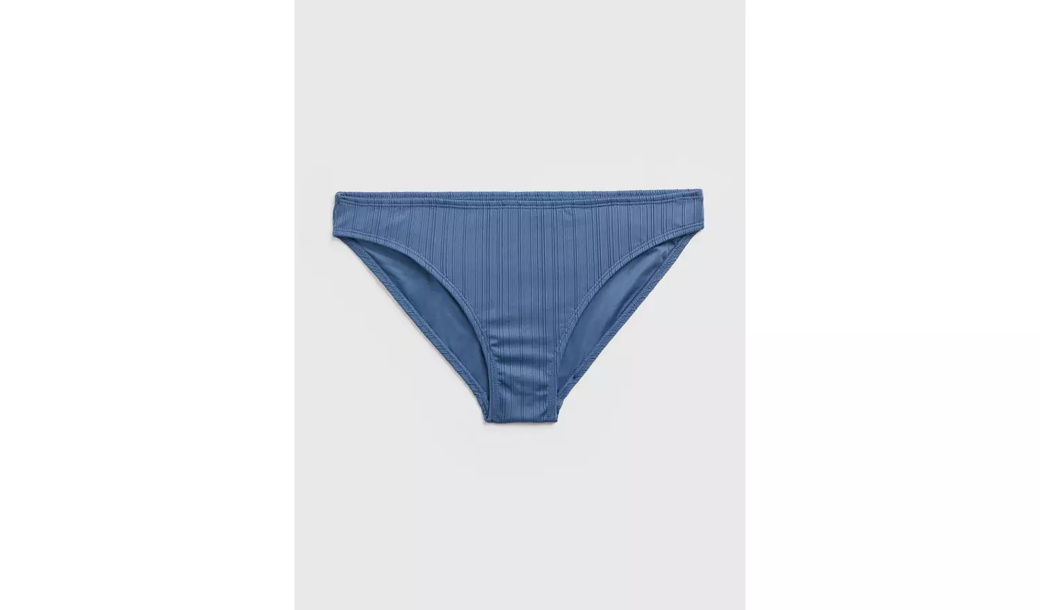 Blue Ribbed Classic Bikini Bottoms 10