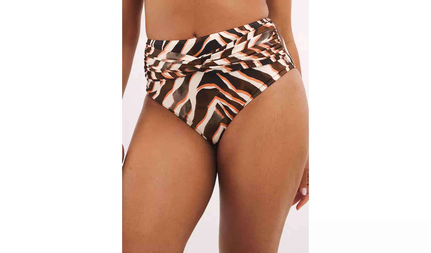 SIMPLY BE Magisculpt Twist Front High Waist Zebra Print Bikini Brief 20