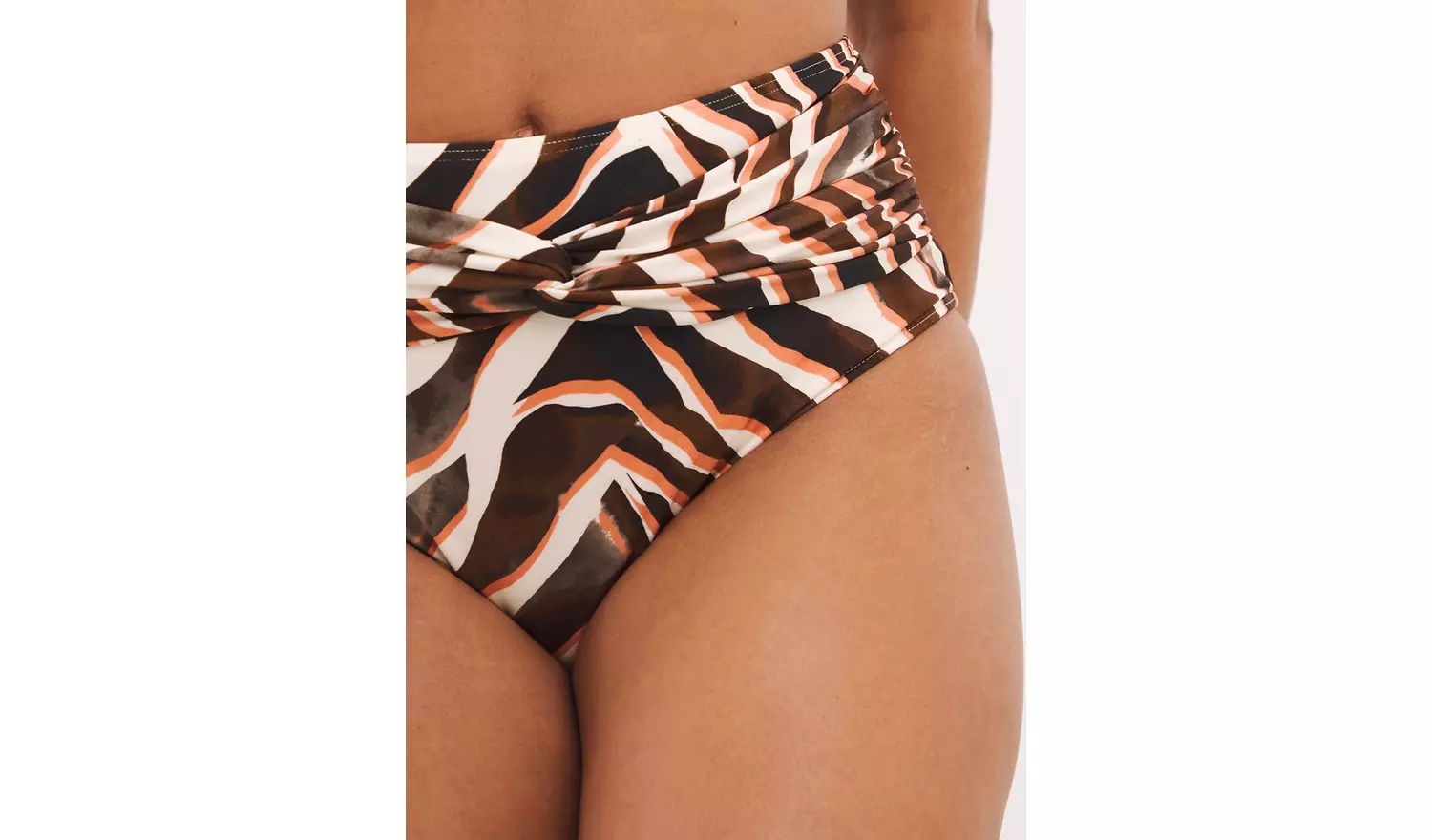SIMPLY BE Magisculpt Twist Front High Waist Zebra Print Bikini Brief 24