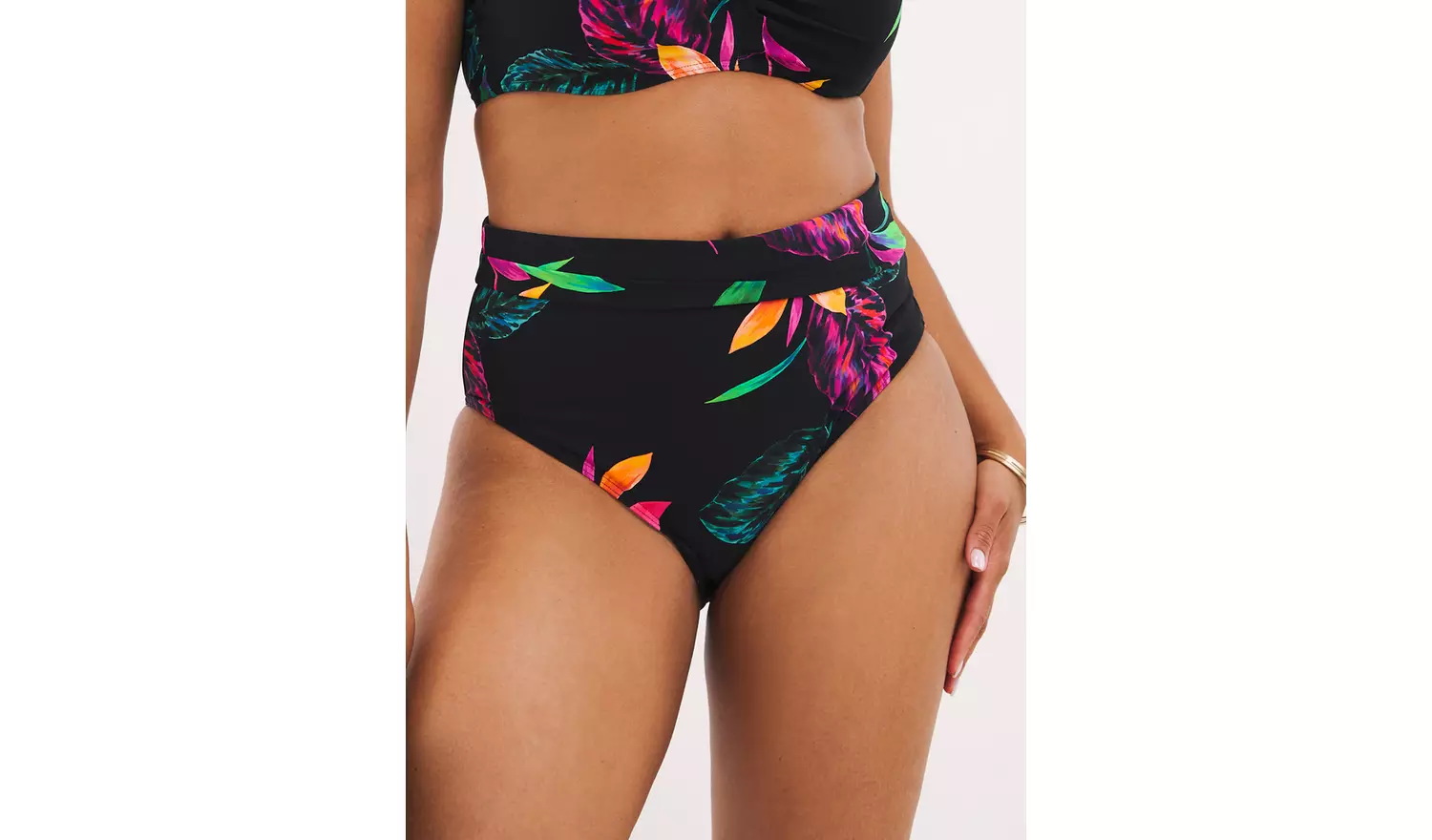 SIMPLY BE Magisculpt Fold Over Bikini Floral Print Brief 12