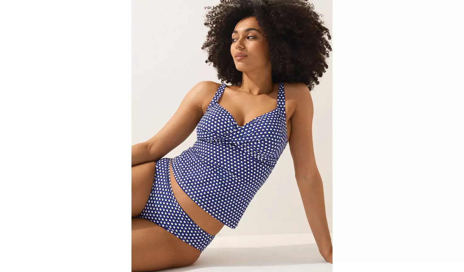 Blue Geo Twist Front Tankini Top 14