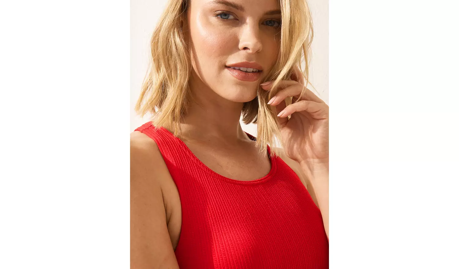 Red Textured Crop Bikini Top 20