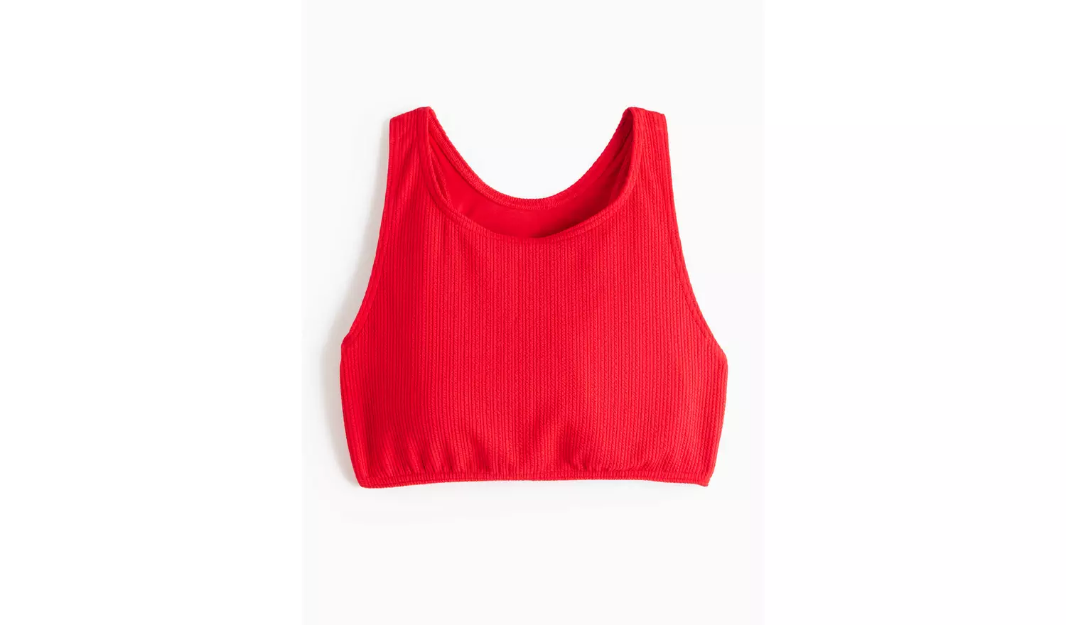 Red Textured Crop Bikini Top 18