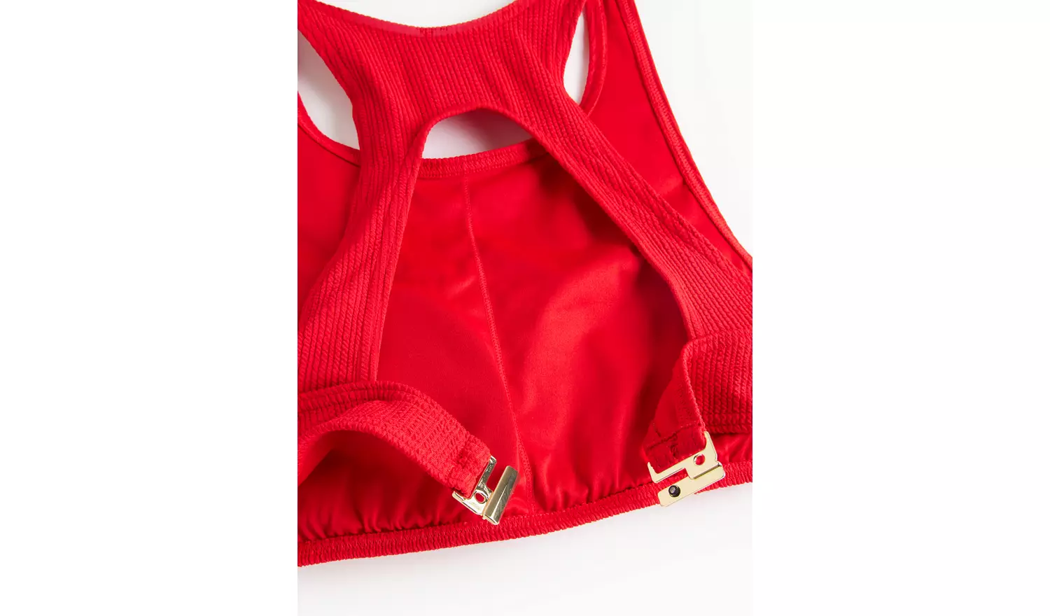 Red Textured Crop Bikini Top 18