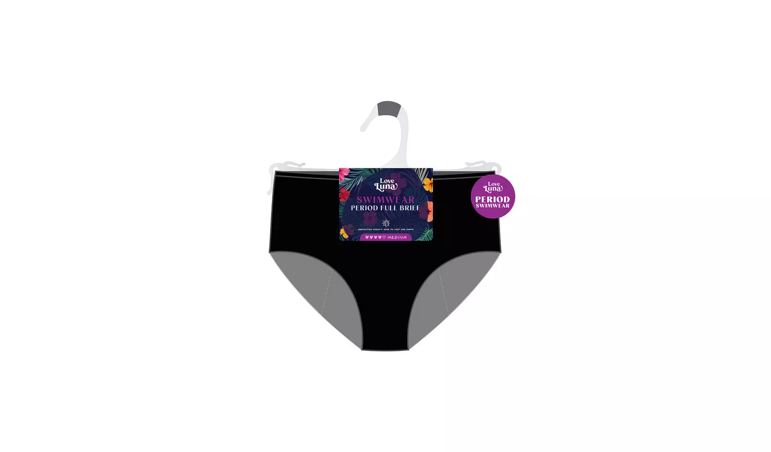 LOVE LUNA Ladies Swim Period Full Brief 18-20
