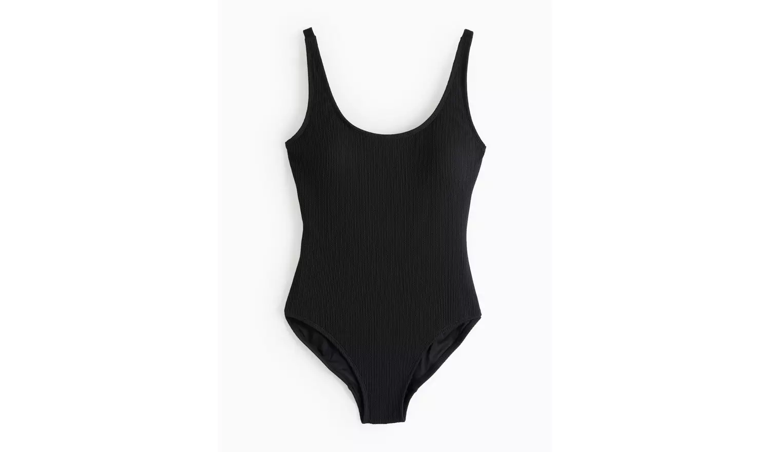 Black Textured Scoop Swimsuit10