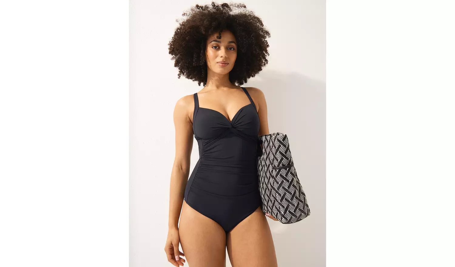 Black Twist Ruched Low Leg Swimsuit 12