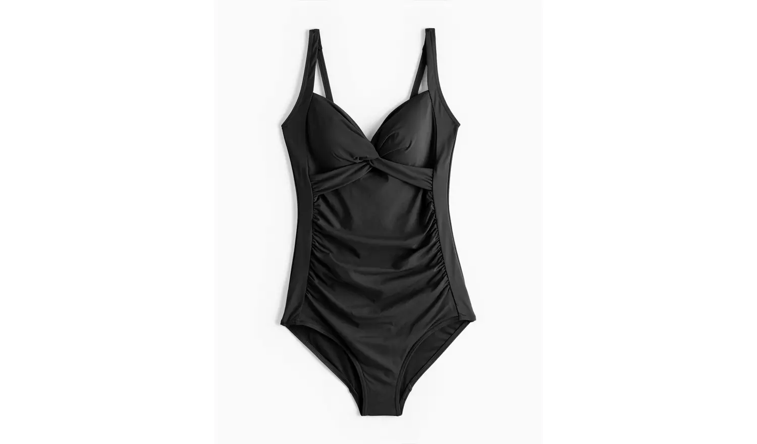 Black Twist Ruched Low Leg Swimsuit 12