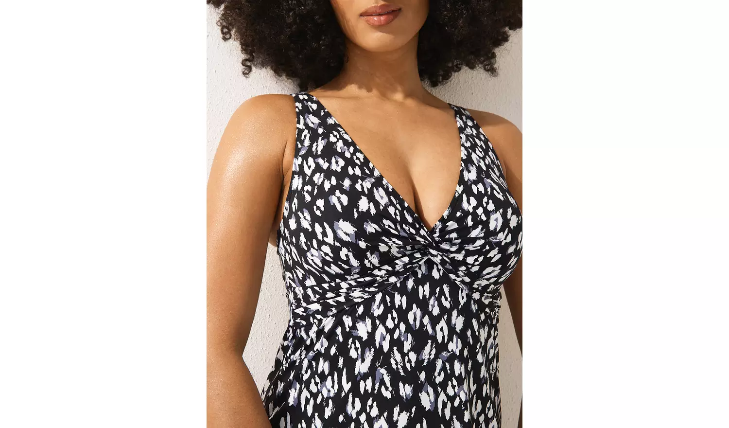 Mono Leopard Printed Skirt Swim Dress 14