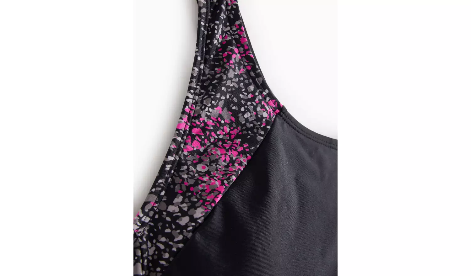 Black Animal Print Panel Sports Swimsuit26