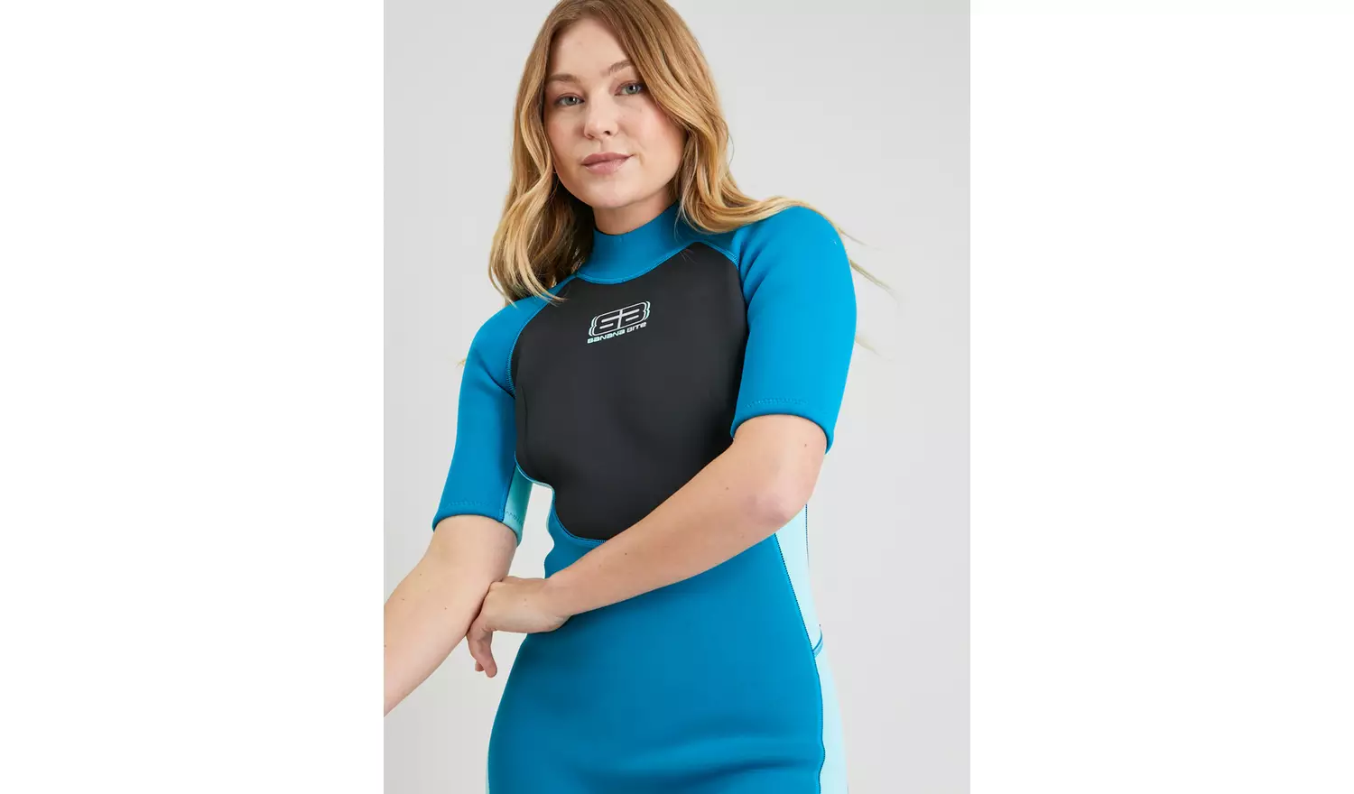 Turquoise & Aqua Short Leg Wetsuit 14