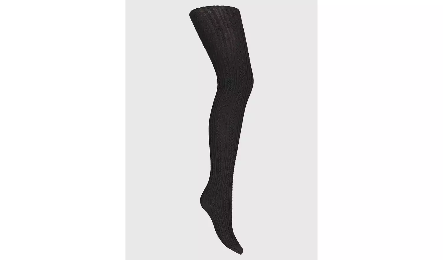 Black Cable Knit Tights - XL