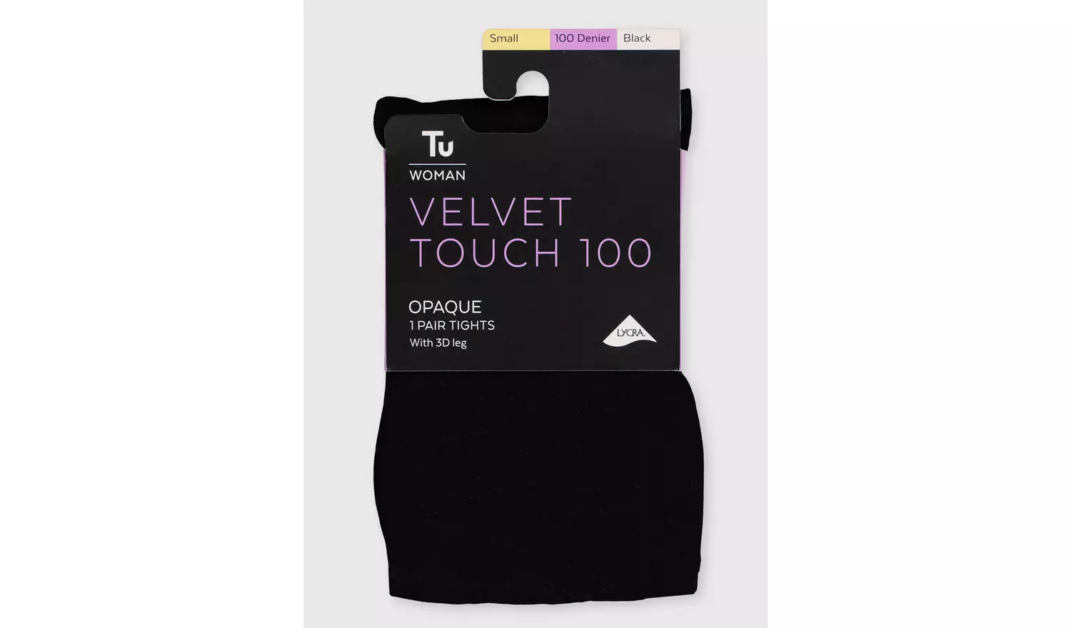 Black Velvet Touch 100 Denier Opaque Tights - S