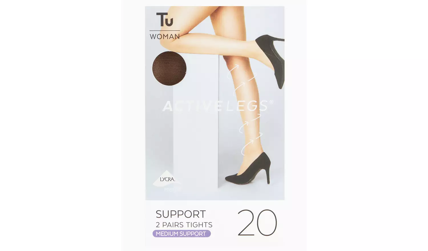 Bamboo 20 Denier Medium Support Tights 2 Pack S