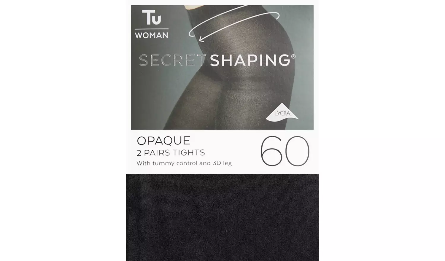 Secret Shaping Black 60 Denier Opaque Tights 2 Pack XL
