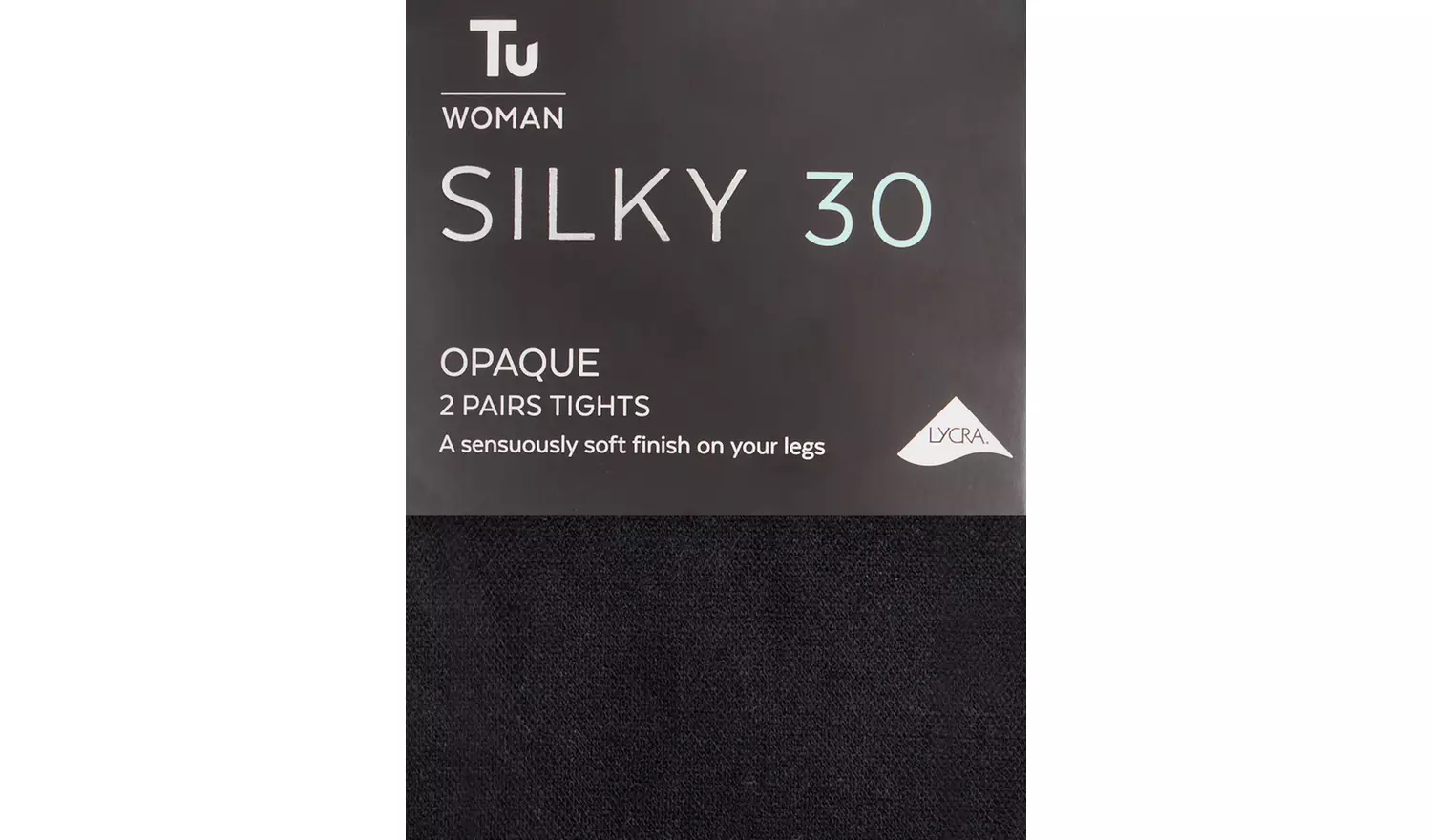 Black Silky 30 Denier Opaque Tights 2 Pack S