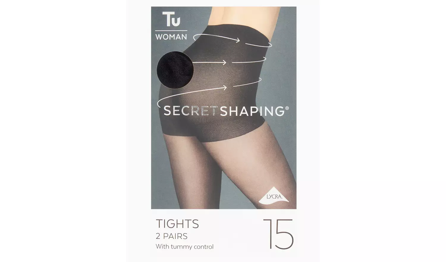 Secret Shaping Black Tummy Control Tights 2 Pack XL