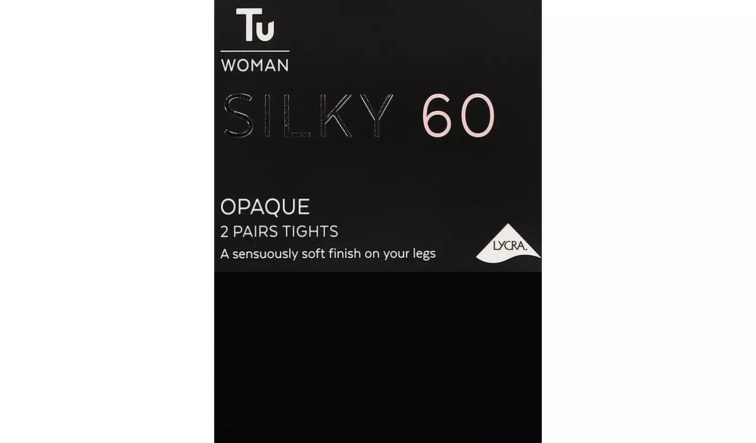 Black 60 Denier Silky Opaque Tights 2 Pack S