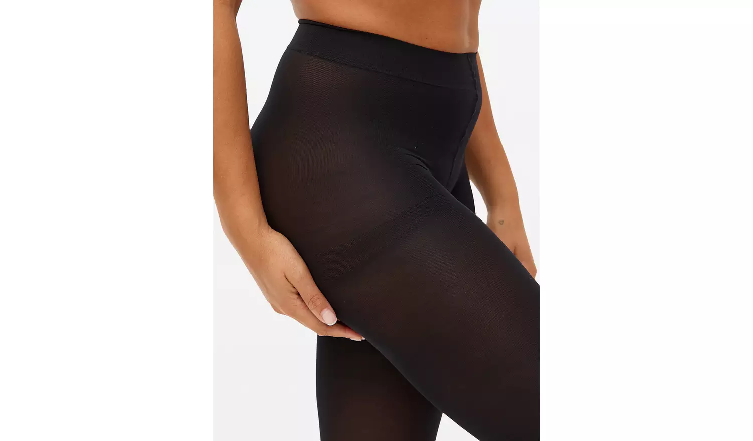 Black 60 Denier Silky Opaque Tights 2 Pack M