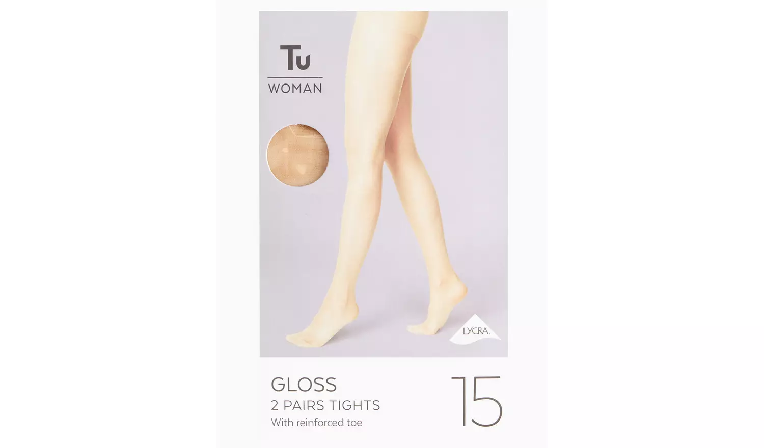 Caramel Nude 15 Denier Gloss Tights 2 Pack M
