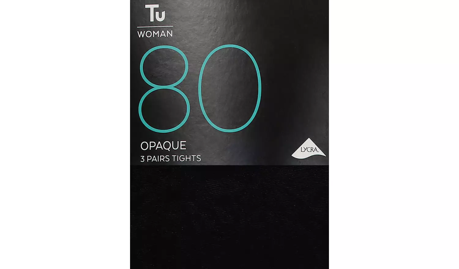 Black 80 Denier Opaque Tights 3 Pack M