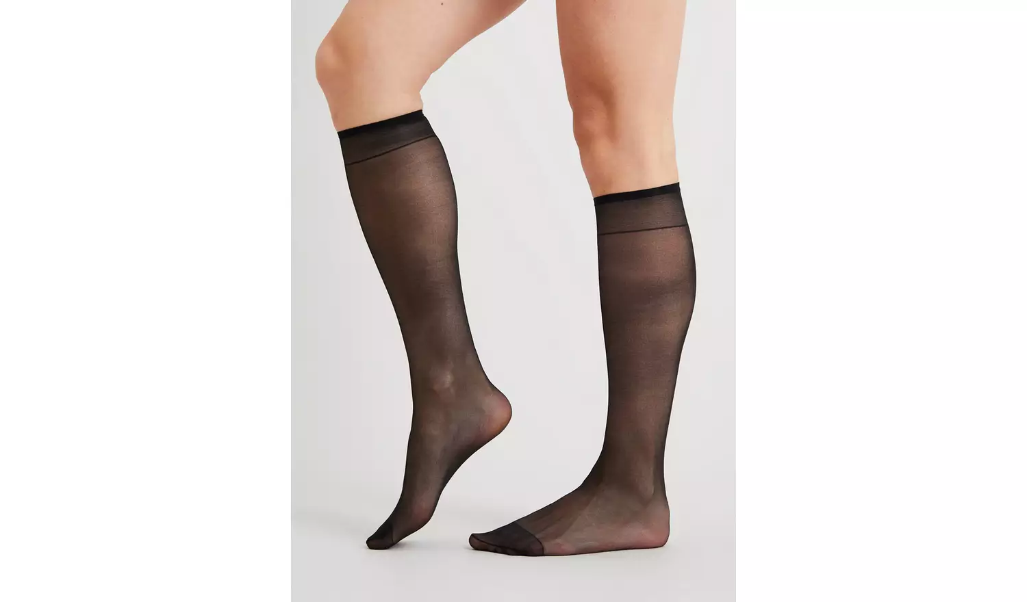 Black 15 Denier Knee High Tights 5 Pack One Size