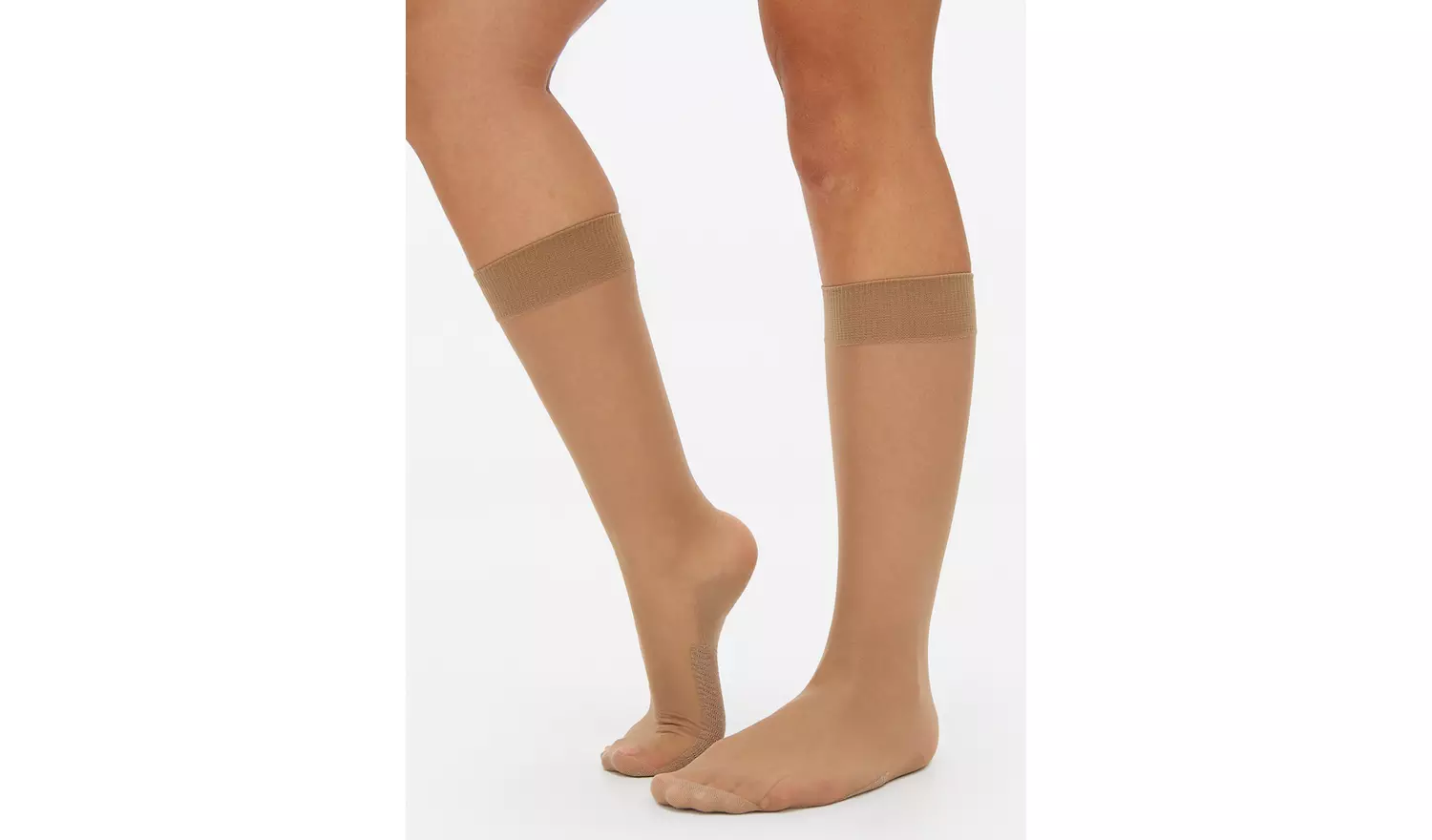 Bamboo Nude 15 Denier Medium Support Knee High Tights 2 Pack One Size
