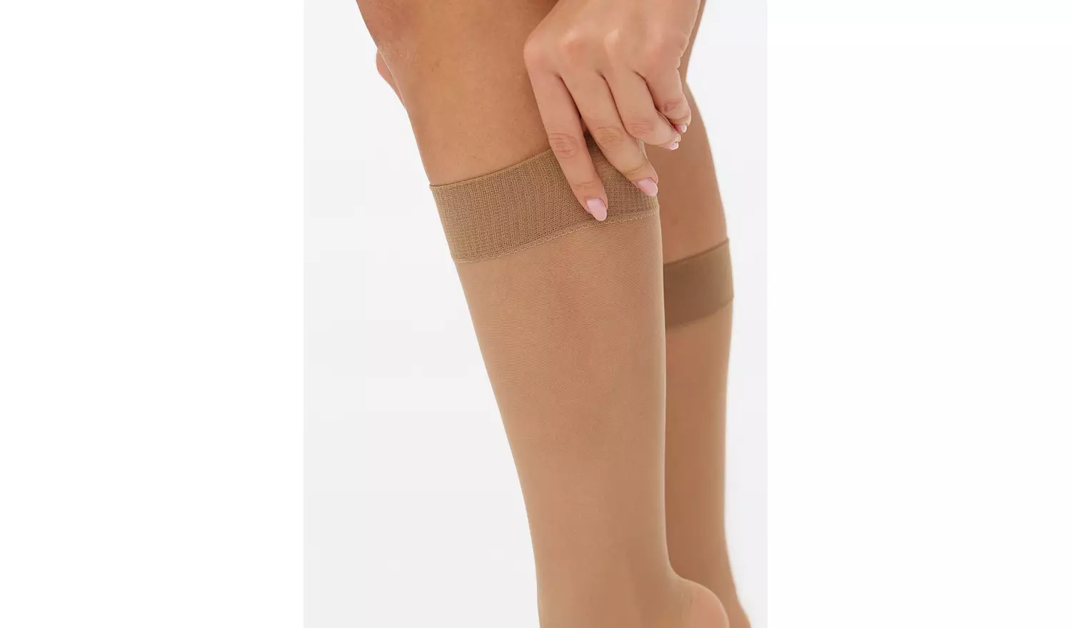 Bamboo Nude 15 Denier Medium Support Knee High Tights 2 Pack One Size
