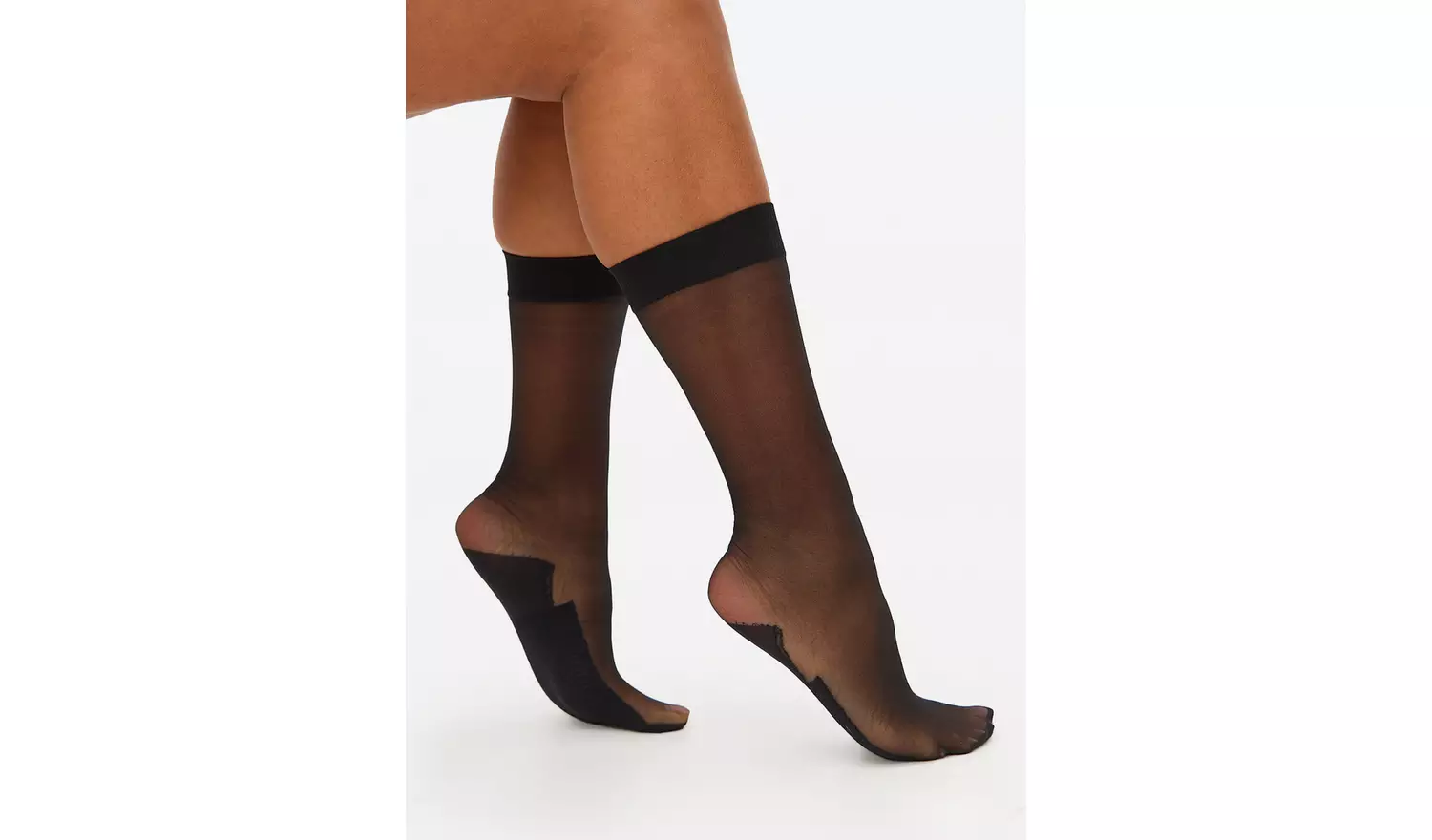 Black 15 Denier Medium Support Knee High Tights 2 Pack One Size
