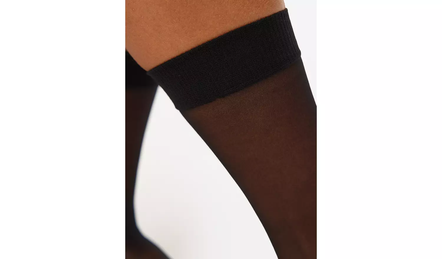Black 15 Denier Medium Support Knee High Tights 2 Pack One Size