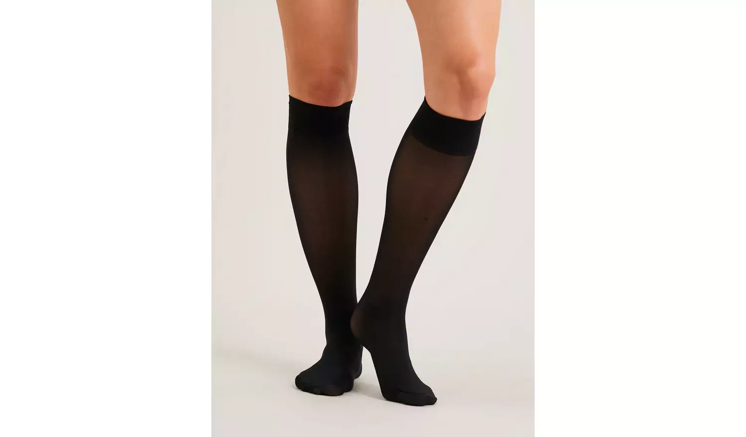 Black 40 Denier Opaque Knee High Tights 3 Pack One Size