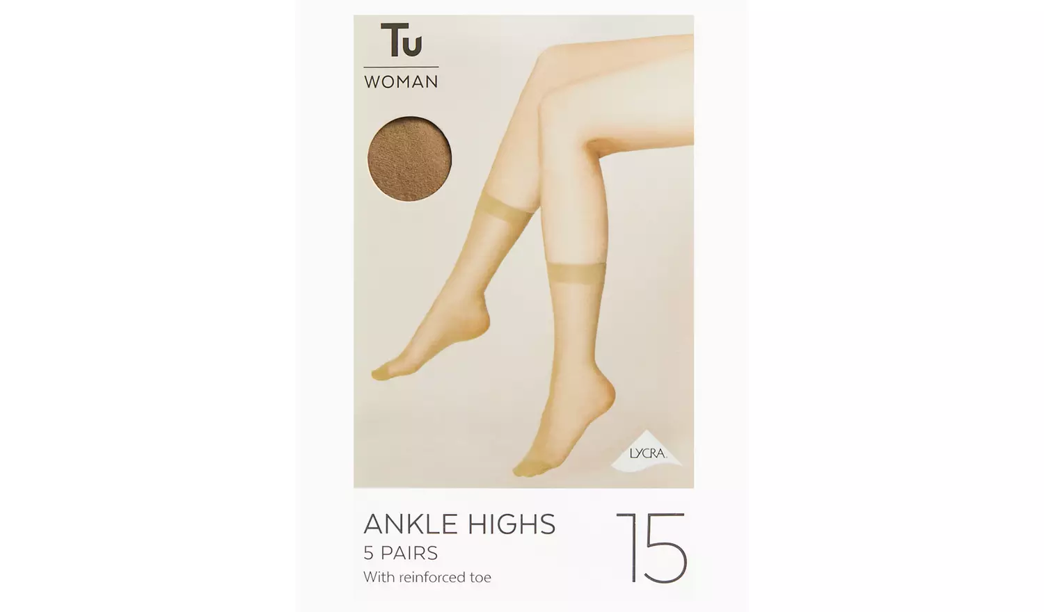 Bamboo Nude 15 Denier Ankle Tights 5 Pack One Size