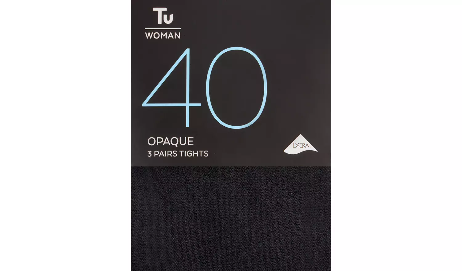 Black 40 Denier Opaque Tights 3 Pack M