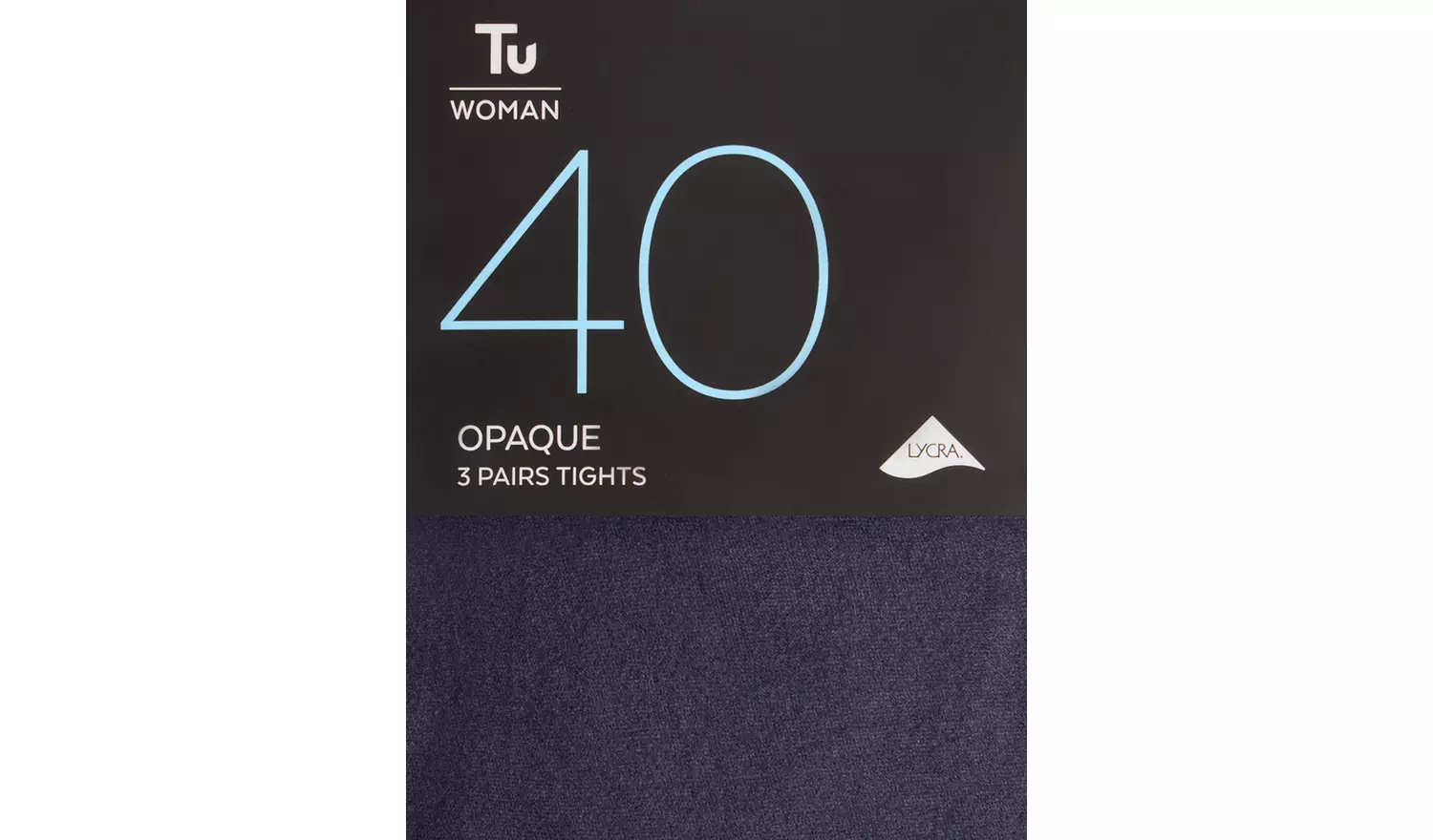 Navy 40 Denier Opaque Tights 3 Pack S