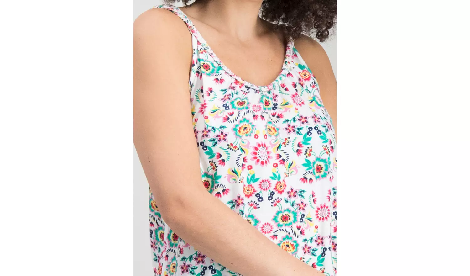 Multicoloured Floral Print Plait Detail Vest Top - 26