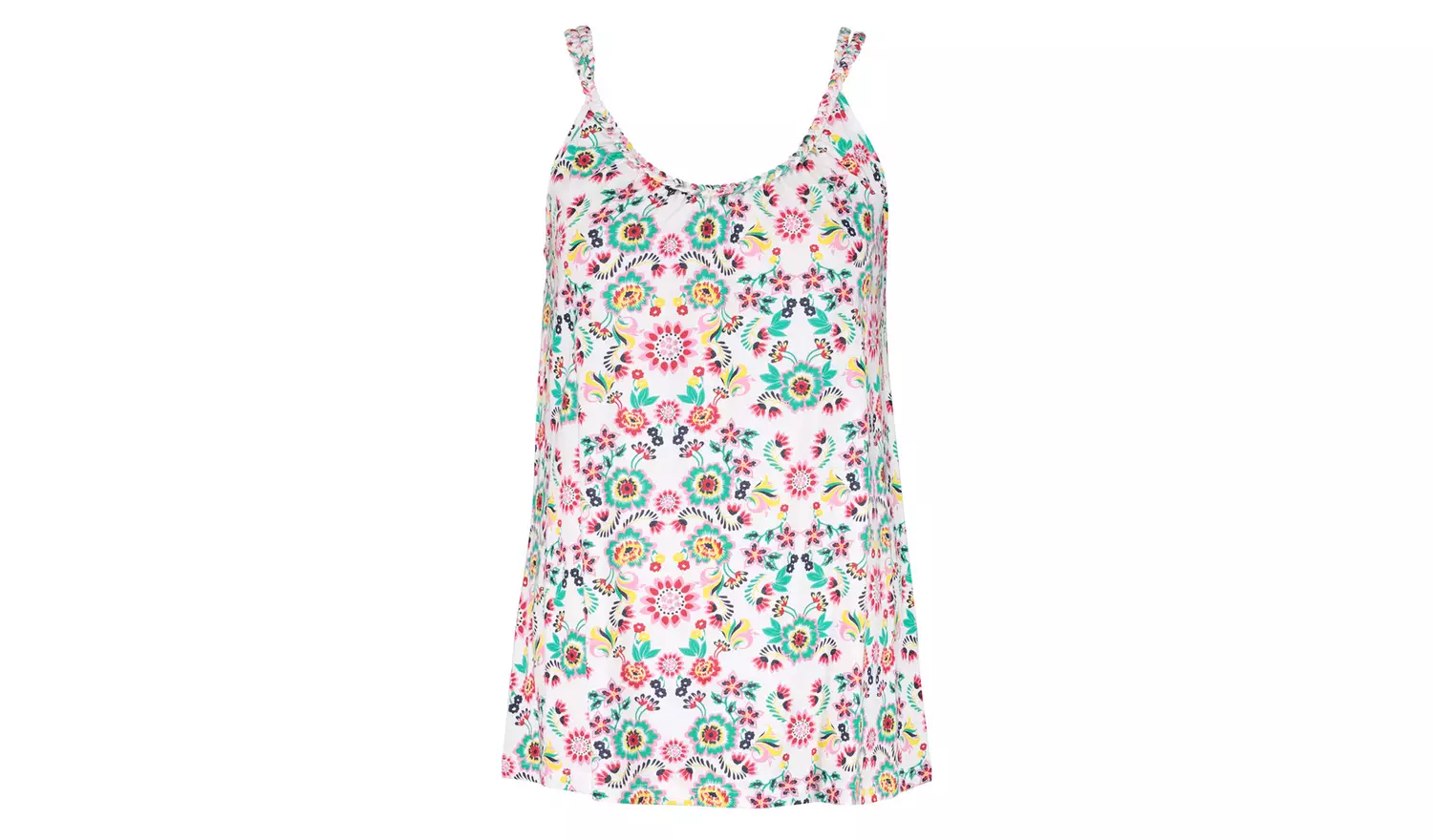 Multicoloured Floral Print Plait Detail Vest Top - 26