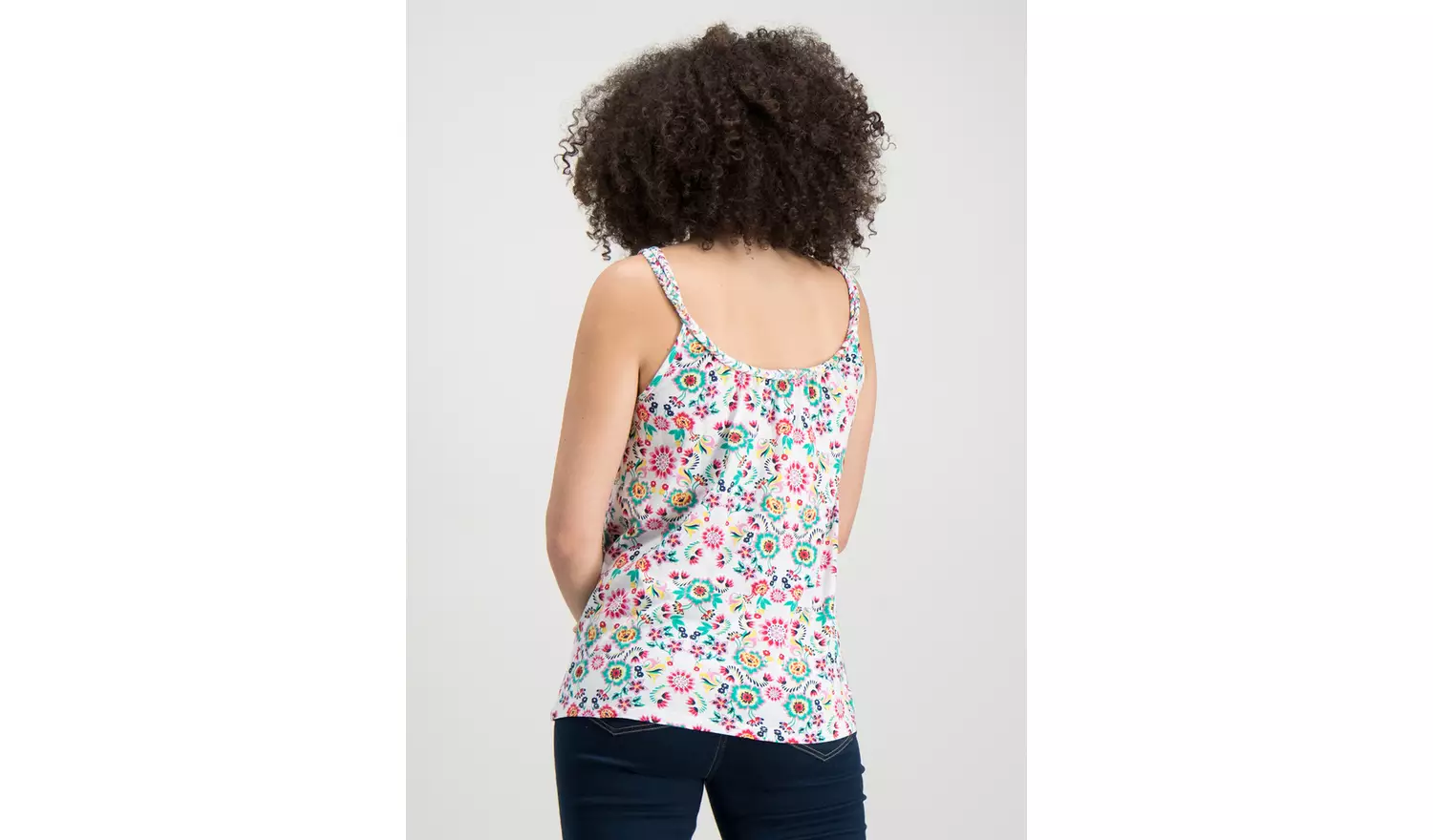 Multicoloured Floral Print Plait Detail Vest Top - 26